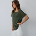 thumbnail image 6 of SUNBS Blouses for Women Short Sleeve Lace Tops Dressy Casual Tees, Sizes S-2XL, 6 of 9