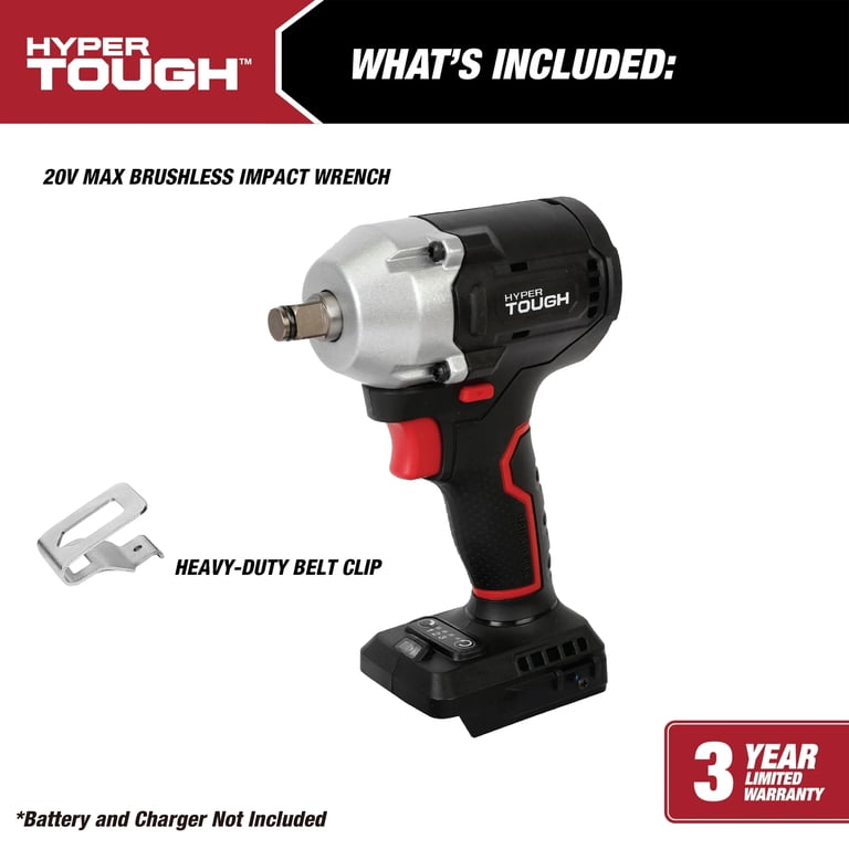 Hyper Tough 20V Max Brushless 1/2 in. Impact Wrench, 350 ft-lbs. photo 4