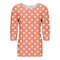thumbnail image 7 of Sevevn Women's Round Neck Button 3/4 Quarter Sleeve Top Spring Tops for Women Orange Spot(Huge) XXL, 7 of 7