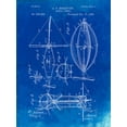 thumbnail image 2 of Borders, Cole 25x32 White Modern Wood Framed Museum Art Print Titled - PP426-Faded Blueprint Aerial Vessel Patent Poster, 2 of 4
