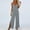 Gray, variant on Womens Sleeveless Jumpsuit V Neck Adjustable Straps One Piece Jumpsuit Fashion Side Slit Loose Long Pants with Pockets ,Blue,S