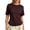 Coffee, variant on Versatile Daily Wear Slim Fit Round Neck Titted Tee for Women - Crisp Solid Knit Short Sleeve Casual Top for Everyday Travel Shirts for Women Casual