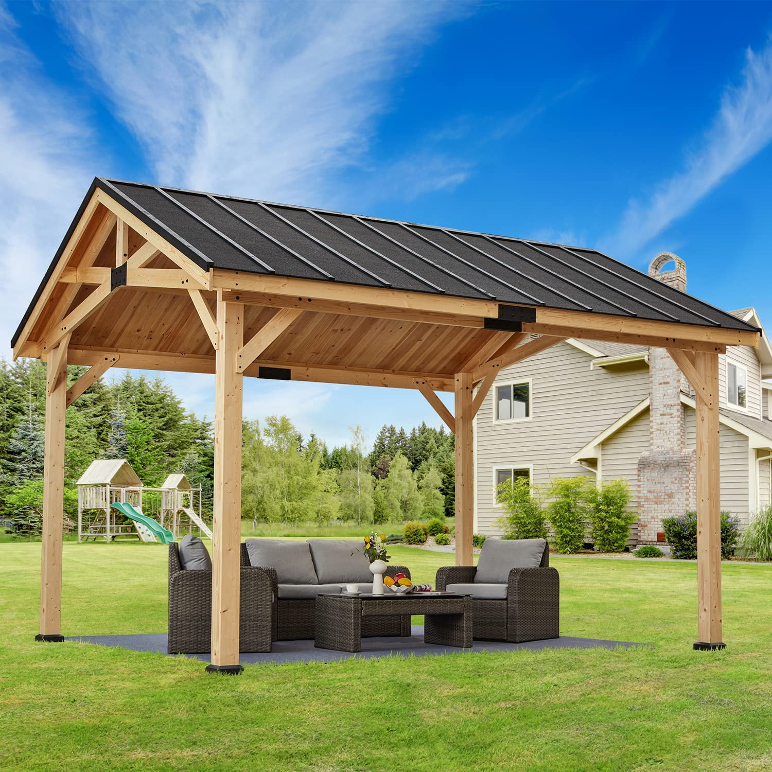 超ポイントアップ祭 Richryce 12x15 FT Hardtop Outdoor Cover Gazebo, Waterproof テープ・マスキングテープ