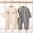 thumbnail image 4 of Gibobby Infant Baby Boys Long Sleeve Romper Summer 0 3 6 9 12 18 24Months 2T 3T Infant Onesie Unisex Newborn Baby Clothes(6-9 Months,Grey), 4 of 9