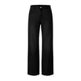 thumbnail image 4 of DeHolifer Jeans for Men Loose Wide Leg Baggy Bell Bottom Denim Pants Stretch Flared Leg Jeans Streetwear Black S, 4 of 6