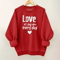thumbnail image 2 of Busydd Valentine Shirts for Women Fashion Long Sleeve Love Heart Sweatshirt for Women Casual Comfortable Round Neck Women's Sweatshirts 2XL, 2 of 5