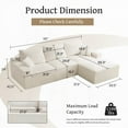 thumbnail image 3 of Modern L-Shaped Sectional Sofa 110cm with Full-Compression Cloud Foam and Corduroy Upholstery, 3 of 12