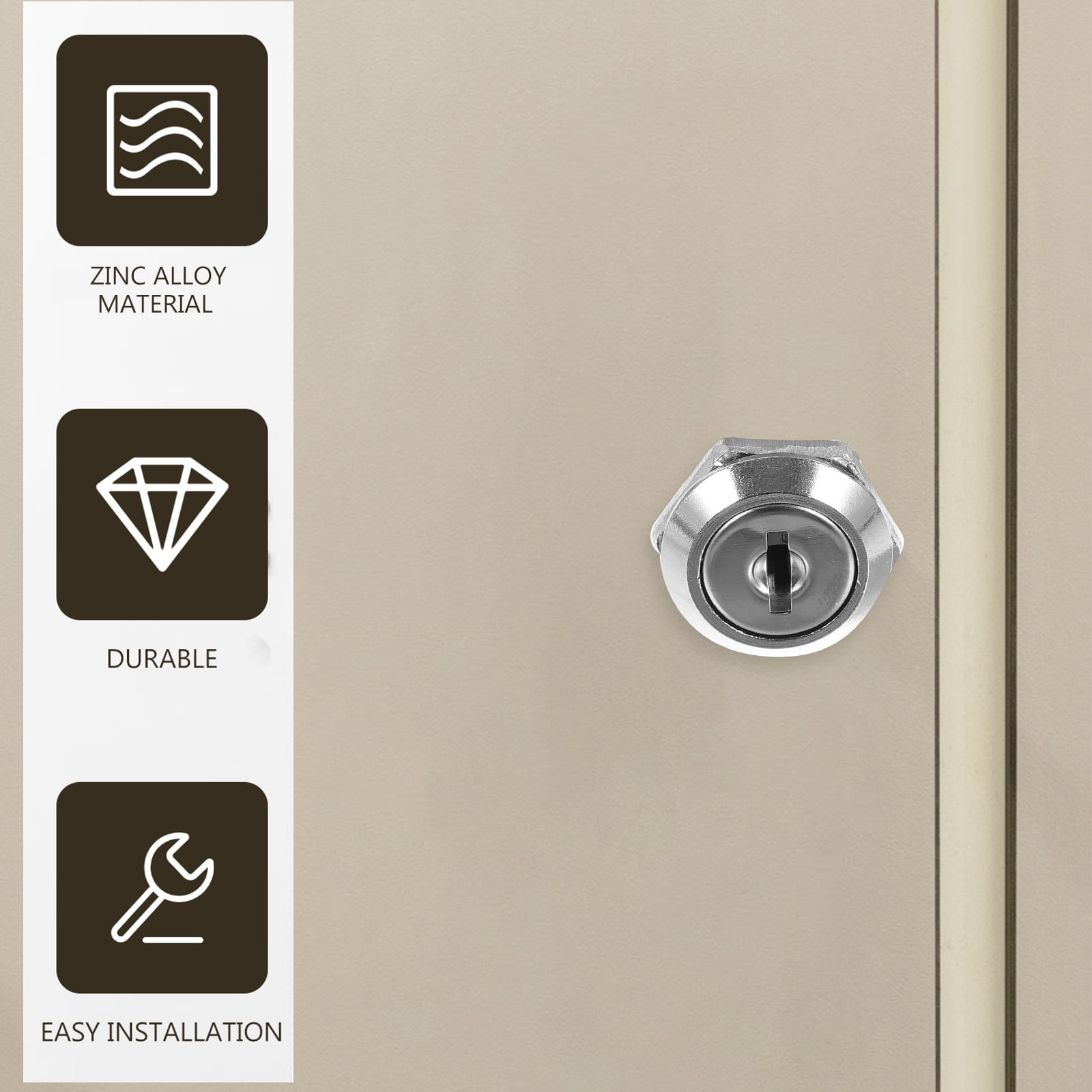 SWETRACE File Cabinet Locks Keyed Zinc Alloy Silver for Home Use 16Sets