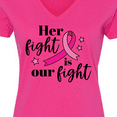 thumbnail image 4 of Inktastic Breast Cancer Awareness Her Fight is our fight Women's V-Neck T-Shirt, 4 of 5