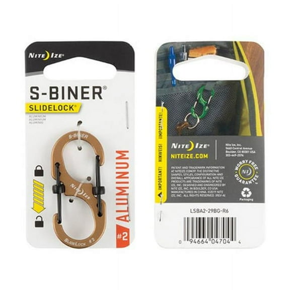 Nite Ize S-Biner SlideLock Aluminum, #4, Coyote