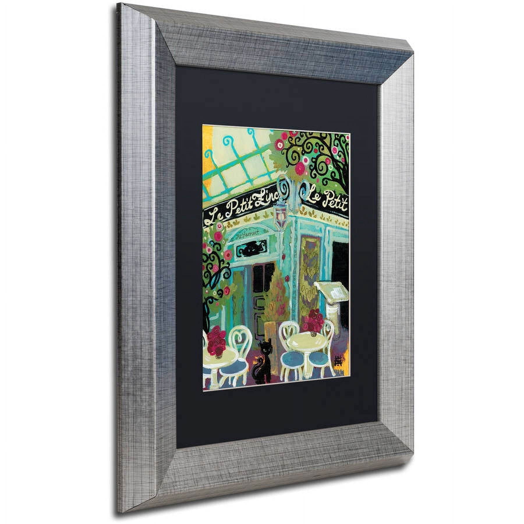 Trademark Fine Art "Le Petit Zinc" Canvas Art by Natasha Wescoat, Black Matte, Silver Frame