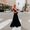thumbnail image 6 of Fgnfyis Womens Fashion High Waist Fold Soild Loose Beach Wrap Maxi Long Skirt Flowy Boho Pleated Skirt Black M, 6 of 7