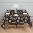 thumbnail image 3 of Brown Mushroom Pattern Black Pattern Square Tablecloth,Waterproof Square Table Cover,Wipeable Spillproof Washable Table Cover for Home Kitchen Party Decor 60"x60"(152x152cm), 3 of 6