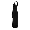 thumbnail image 6 of Women's Fashion Sleeveless Off Shoulder Solid Color Waist Defining Full Skirt Dress Black M, 6 of 7