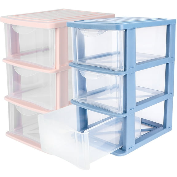 Masteelf 2 Pcs Storage Organizer Drawer Storage Box Pink Storage Box 23.00X17.30X13.50CM