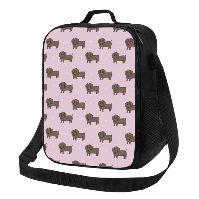 Balery Dachshund Dog Puppy Caja de Almuerzo y Bolsa de Almuerzo para Hombres y Mujeres, Bolsa de Almuerzo Reutilizable con Gran Capacidad, Bolsa de Almuerzo Aislada