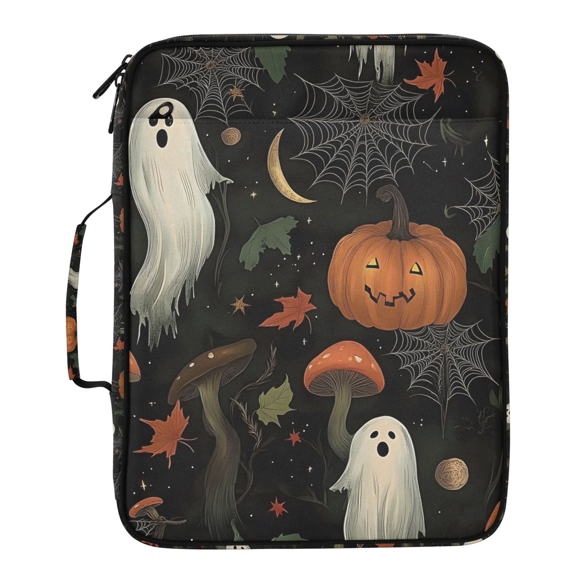 FORMRS Accordion File Folder A4 Size 7-Pocket Expanding Document Organizer Bag with 3 Ring Binder, Autumn Ghost Pattern