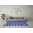 thumbnail image 3 of Ahgly Company Machine Washable Indoor Square Abstract Blue Modern Area Rugs, 3' Square, 3 of 4