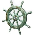 thumbnail image 3 of Nagina International 16" Antique Premium Pine Nautical Ship Wheel with Shades of White and Green | Nautical Home Decor & Gifts, 3 of 6