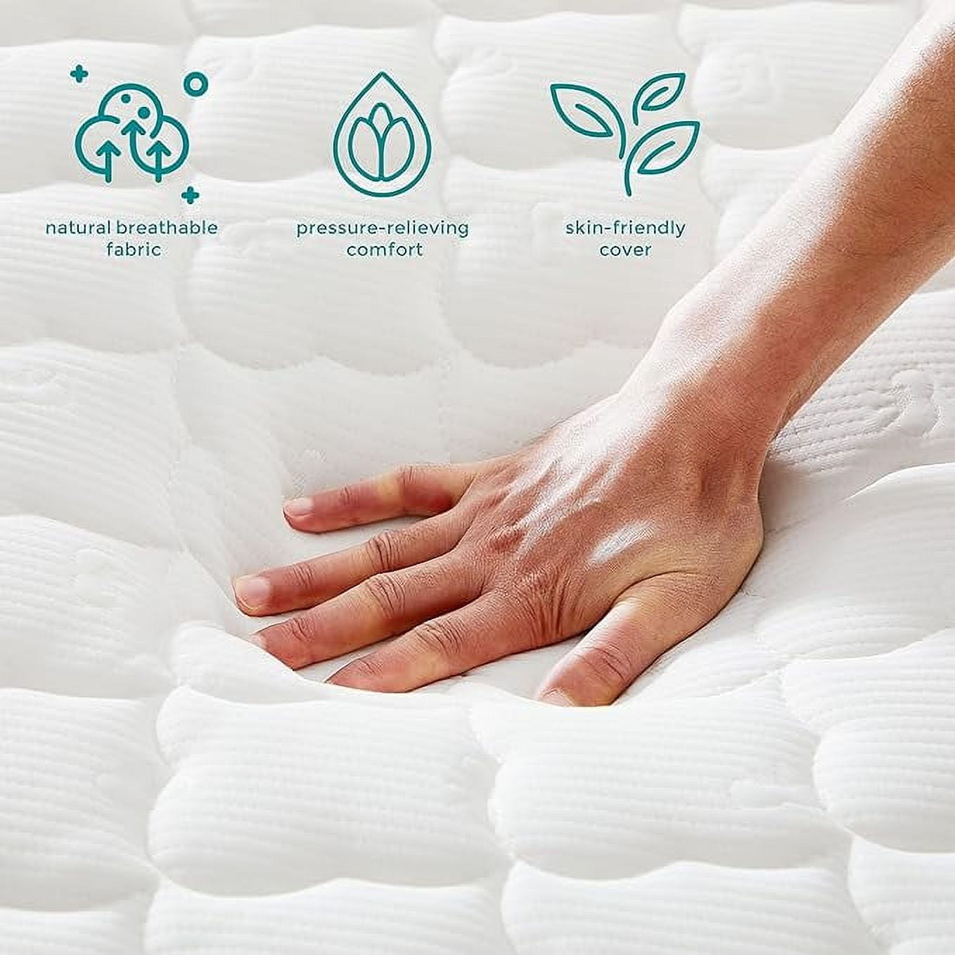 10 Inch Hybrid Mattress in a Box, Gel Inflation Memory Foam with Pocket Coils Innerspring for a Cool Sleep, Twin Size Mattress, Medium Firm