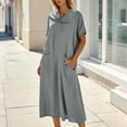 thumbnail image 6 of Taqqpue Maxi Dress for Women Short Sleeve Crew Neck Layered Ruffle Boho Casual Flowy Long Dresses Solid Color T Shirt Dress Beach Vacation A Line Sundress for Women, 6 of 10