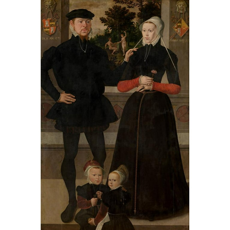 絵画 BP Best Family Master Of The Antwerp Family Portrait 13x18 Black Modern Framed