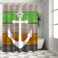thumbnail image 3 of Shower Curtain Nautical Anchor Shower Curtains for Bathroom Decor Vintage Wood Grain Orange Green Shower Curtain Sets with Hooks Waterproof Fabric Bath Curtain Extra Long 72" X 84", 3 of 6