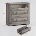thumbnail image 2 of 2 Drawer File Cabinet, Farmhouse Filing Cabinet for Home Office Fits Letter, Legal, A4 Size, Wood Lateral File Cabinet with Printer Stand, Storage Shelf, Grey, 2 of 7