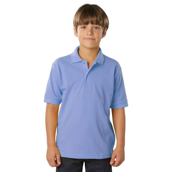BlueGeneration Youth Soft Touch Pique Polo - Light Blue Extra Large Solid
