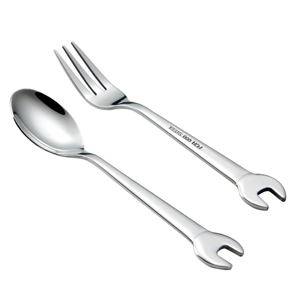 1pcs Stainless Steel Dessert Coffee Tea Spoons Creative Wrench Shape Spoon Forks