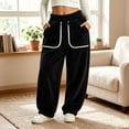 thumbnail image 2 of LIaqionyy Girls Fleece Pants Fuzzy Elastic Waist Baggy Sweatpants Soft Wide Leg Casual Loungewear with Pockets, 2 of 7