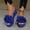 Blue, variant on Women's Floral Peep Toe Wedge Sandals, Open Toe Fashionable Casual Summer Flower Pattern Trendy Comfortable Footwear Black 8.5