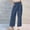 Navy, variant on ZZwxWA Womens Cotton Linen Wide Leg Pants Summer High Waist Elastic Drawstring Pants Casual Flowy Lounge Trousers with Pocket