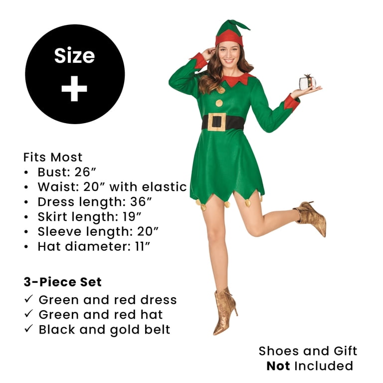 Northlight Plus Size Women's Elf Costume Includes Dress and Hat Size
