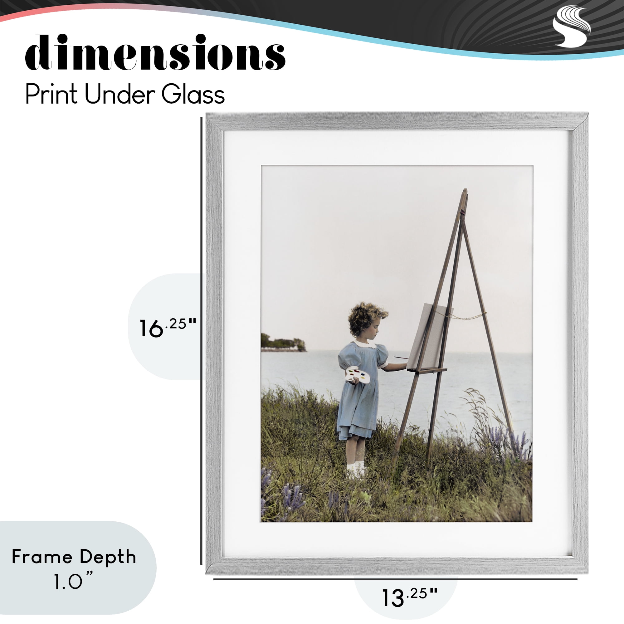 Stupell Industries Child Painting on Easel Gray Framed Print Under Glass, design by Kendra Dew