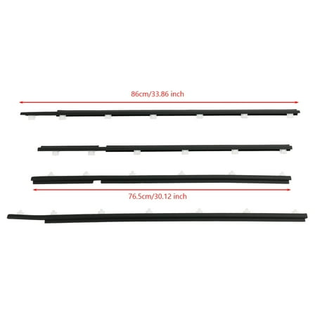 4pcs Outer Weatherstrip Door Belt Seal for Toyota Land Cruiser FJ80, HDJ81 1990-1998