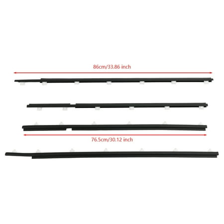 

4pcs Outer Weatherstrip Door Belt Seal for Toyota Land Cruiser FJ80 HDJ81 1990-1998