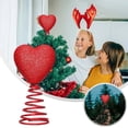 thumbnail image 2 of Valentine Day Tree Topper, 2026 New 6 Inch Glitter Heart Topper, Cute Red Heart Ornament for Home Decor, Unique Spiral Tree Topper for Valentine's Day Party (1Pcs), 2 of 8