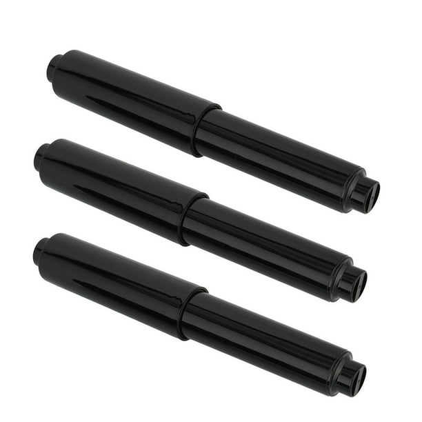 Inteprter Soporte de papel de 3 uds., husillo de inserción negro de plástico estirable para baño, repuesto Flexible de fácil instalación, centro Juegos de accesorios de baño Inteprter HA021620-00