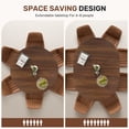 thumbnail image 4 of Hawsaiy Extendable Round to Oval Dining Table Set for 4–6, Space-Saving Wooden Table with Hidden Storage, Expandable Dining Table with Upholstered Chairs(Walnut Table+4 White Chairs), 4 of 10