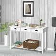 "Costway Compact 47"" White Console Table with Storage Drawers, Shelf ...