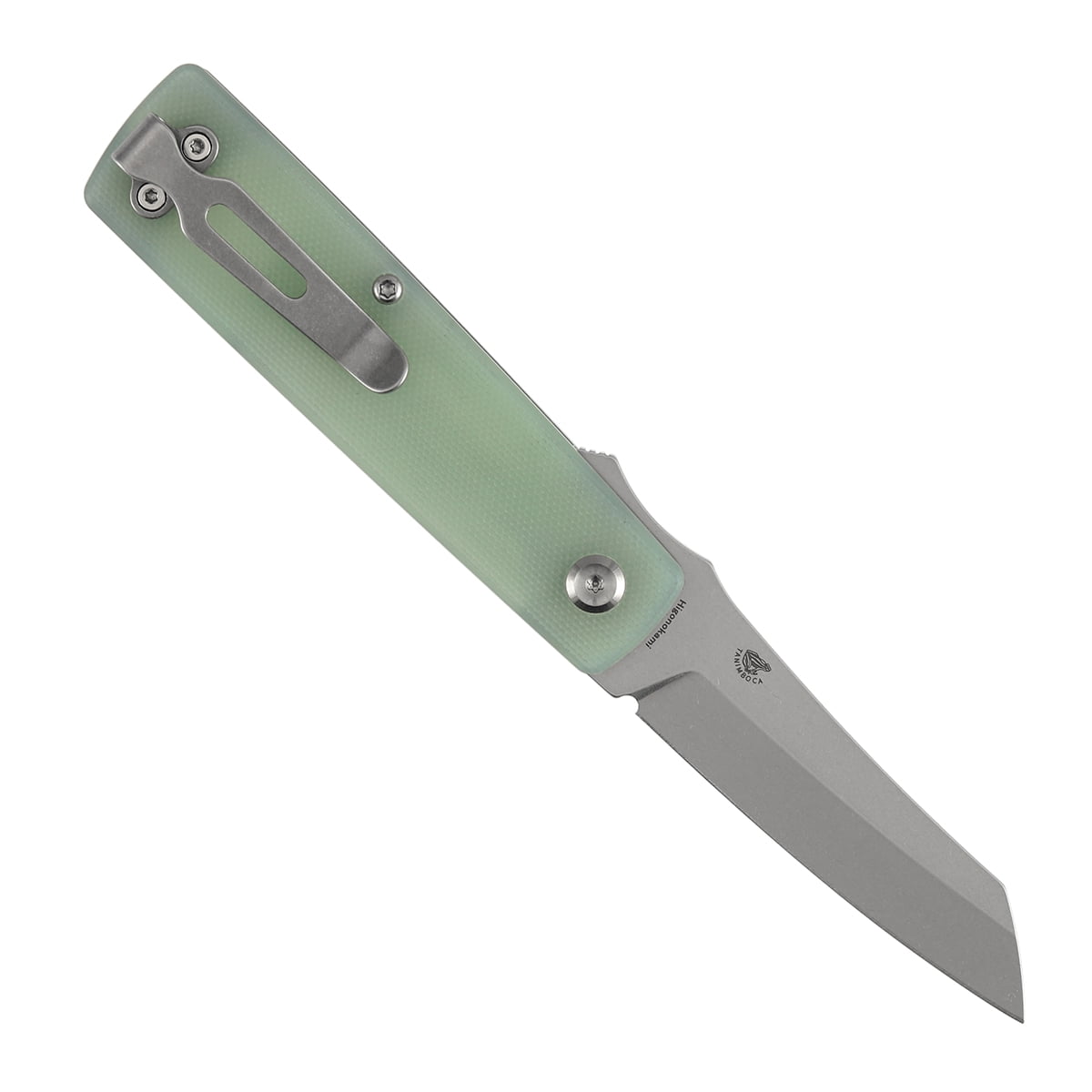 Tenable Higonokami Folding Pocket Knife,3.02'' Stonewashed D2 Blade,Jade G10 Handle,B2135A4