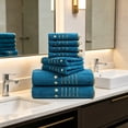 thumbnail image 6 of Bxaolu 8 Piece Bath Towel Set, Microfiber Bathroom Towel - 2 Bath Towels, 2 Hand Towels, and 4 Wash Cloths, Super Soft, Star Pattern Highly Absorbent Towels for Bathroom, Gym, Hotel, and Spa, 6 of 8