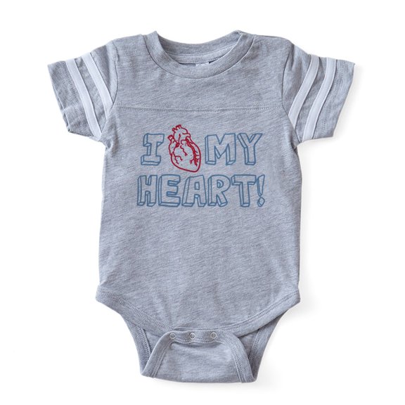 CafePress - Organ I Love My Heart_Tr - Cute Infant Baby Football Bodysuit