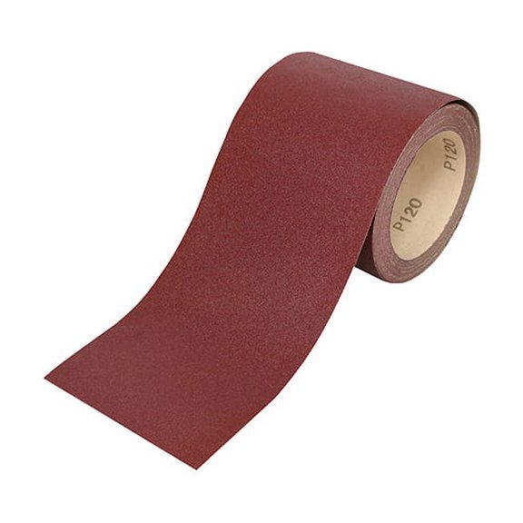 Timco - Sandpaper Roll - 120 Grit - Red (Size 115mm x 10m - 1 Each)