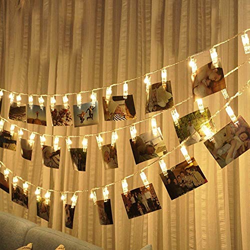 LED Photo Clip String Lights 20 Clothespins 9.8FT Battery Operated
