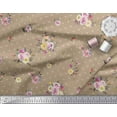 thumbnail image 2 of Soimoi Green Rayon Crepe Fabric Leaves,Small Circle & Floral Printed Craft Fabric by The Yard 46 Inch Wide, 2 of 3