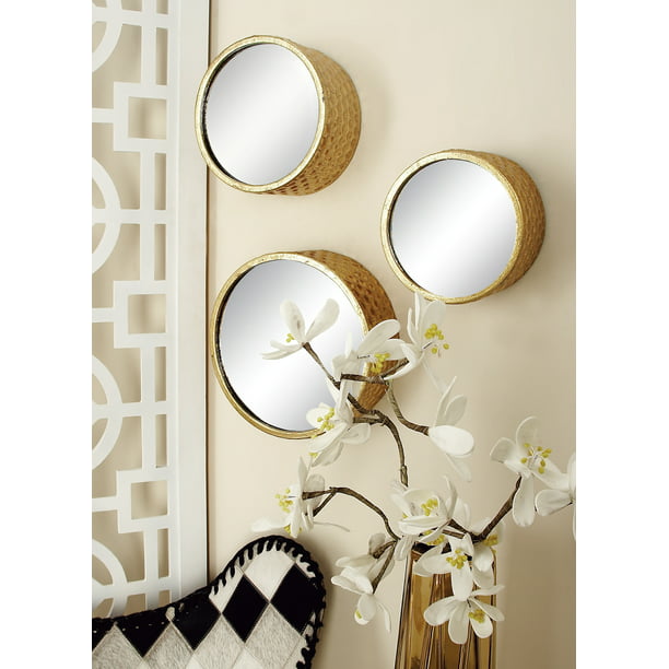 Round Wall Mirror Gold, Circle Wall Mirror Set