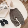 thumbnail image 2 of hlysgo Girls Long Harem Pants Cotton Linen Baby Baggy Trousers Bloomers Vacation Dailywear Trousers with Pockets Coffee,2-3Years, 2 of 5