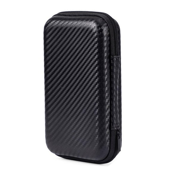 Protective EVA Storage Bag For R35S R36S RG35XX Handheld Game Consoles Black Carbon Fiber Texture
